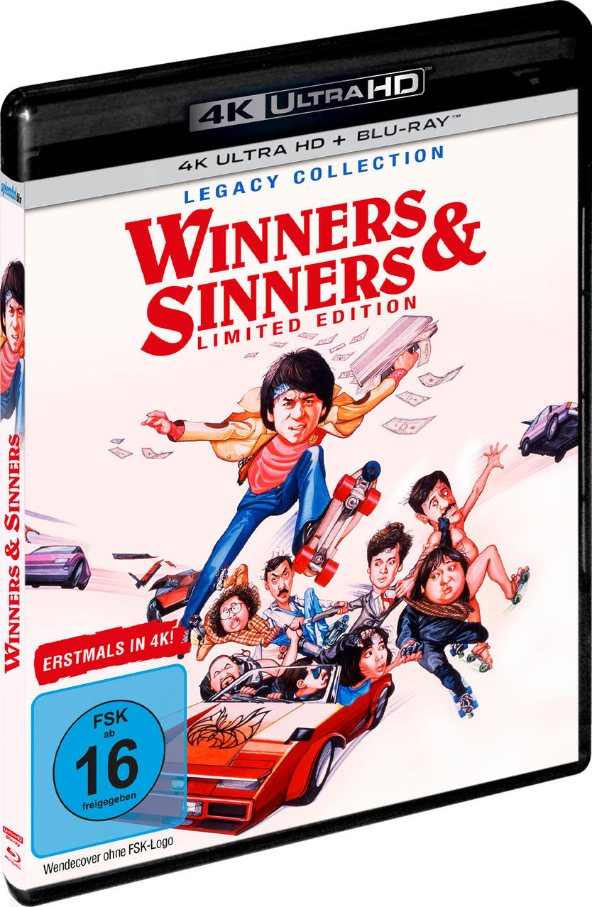 DVD-Cover. Cartoonartige Menschen skaten, fahren Autos und werfen Geld. Der Titel lautet 'Winners & Sinners'.