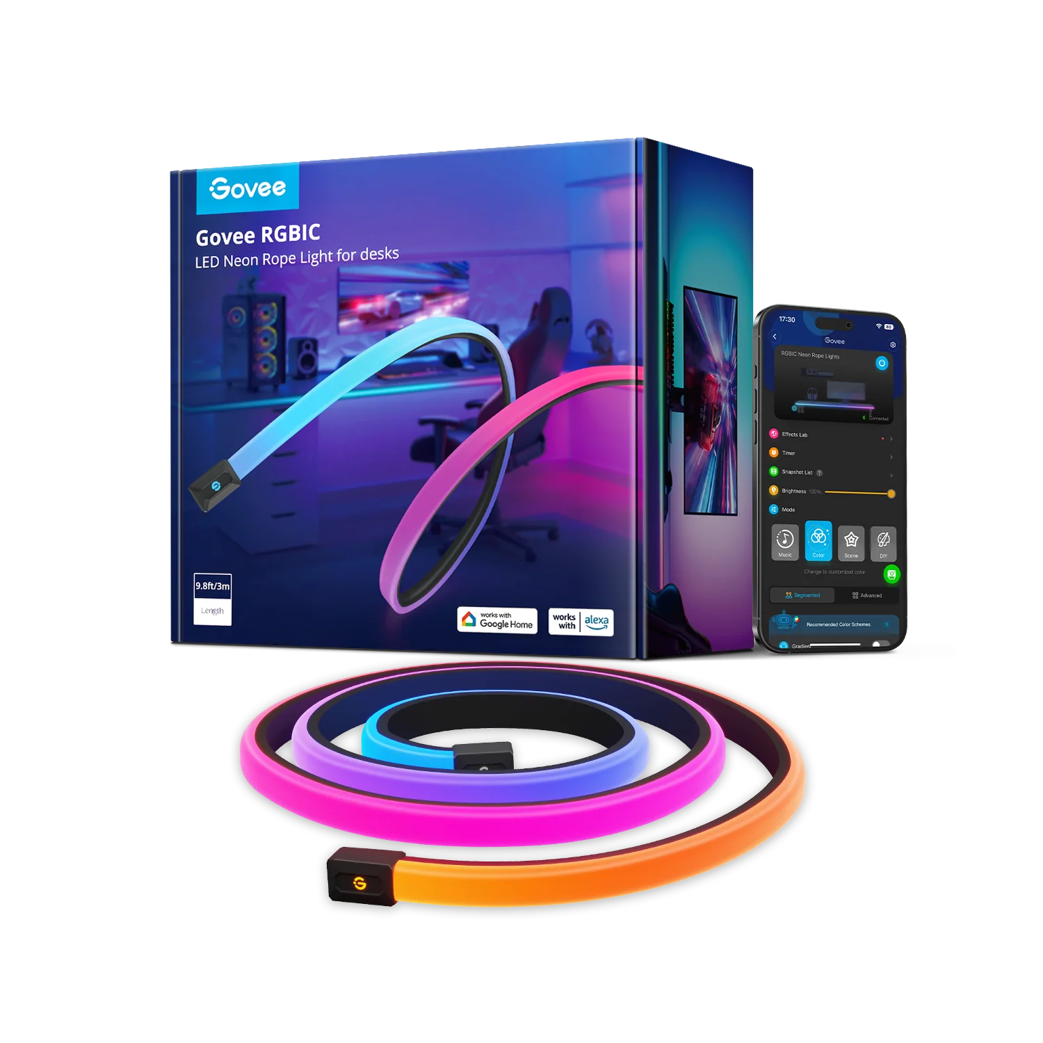 GOVEE RGBIC vágható neon szalag asztalra, 3 m, H61C33D1