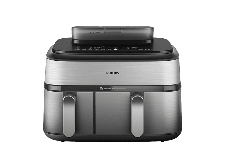 Philips Airfryer Serie 5000 da 9L cottura vapore Na555/00 Friggitrice AD Aria, capacità 9 l, Max potenza 2750 W, Argento