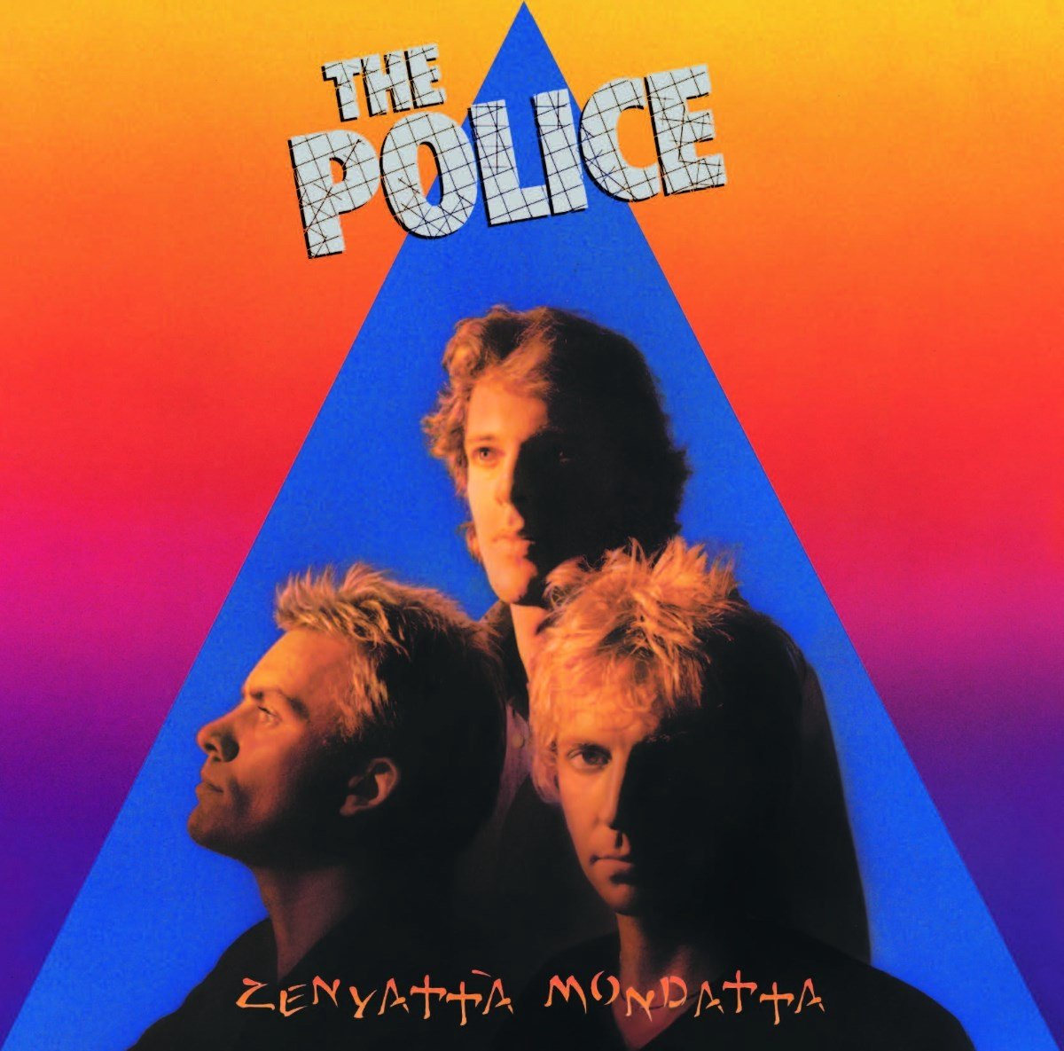 Pochette d'album de The Police, avec trois membres du groupe sur fond coloré et le titre de l'album.