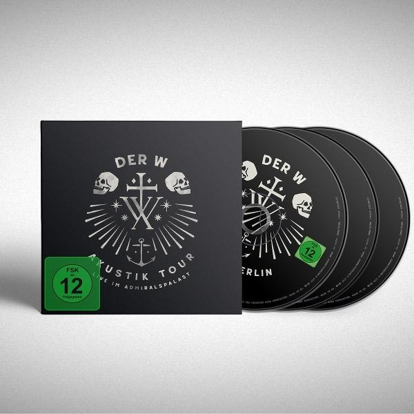 Schwarzes CD-Set mit Totenköpfen, Anker und Kreuzlogo. Enthält eine Box und drei CDs. Die Box hat einen grünen FSK 12 Aufkleber.