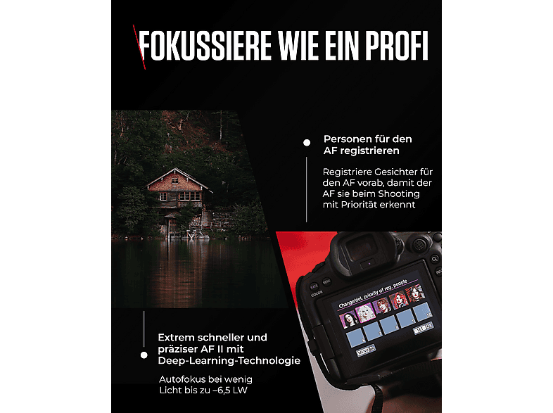 CANON EOS R6 Mark III Body Spiegellose Systemkamera, 7,5 cm Display Touchscreen, WLAN