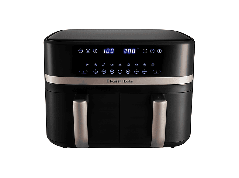 Russel Hobbs Satisfry Dual Basket 9L Friggitrice Ad Aria, Capacità 9 L, Max Potenza 2800 W, Nero