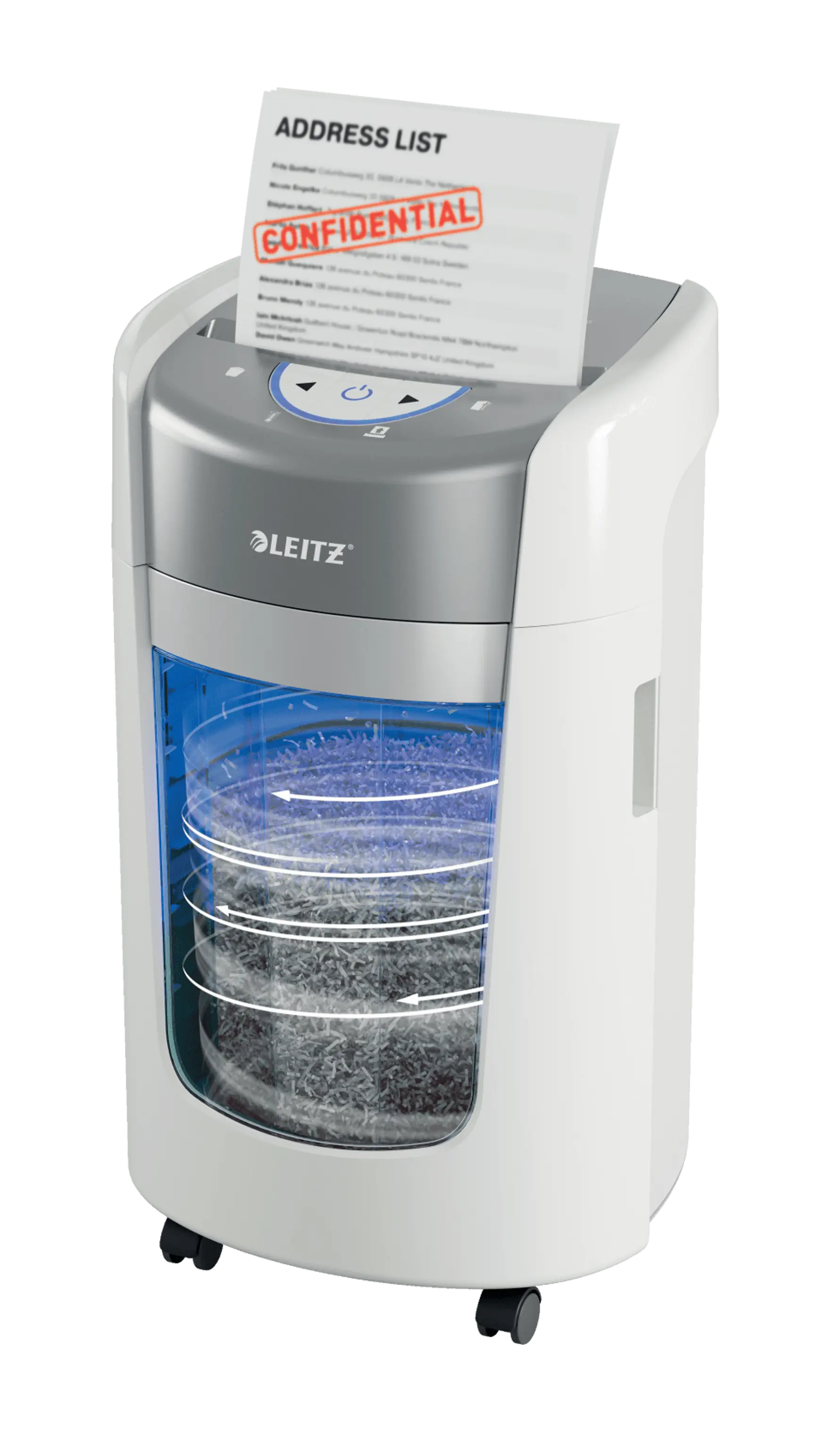 LEITZ IQ OptiMax Home Office 225 P5 iratmegsemmisítő, 6 lap, 15L, mikrokonfetti, fehér (83580000)