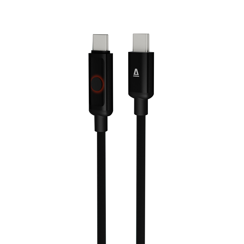 AVAX PULSEY Gyorstöltő kábel, USB-C, 60W, fonott, 0.5m, szürke (CB653)