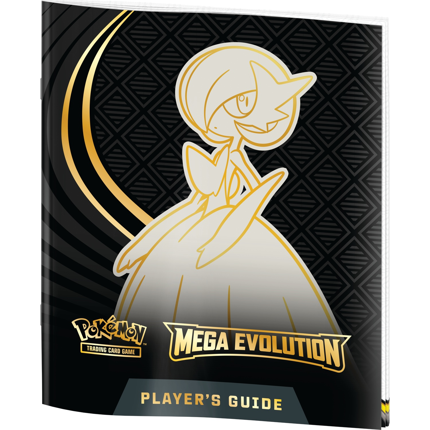 A Pokemon Mega Evolution Player's Guide. Gardevoir illustration in gold on black. Pokemon logo at the bottom.