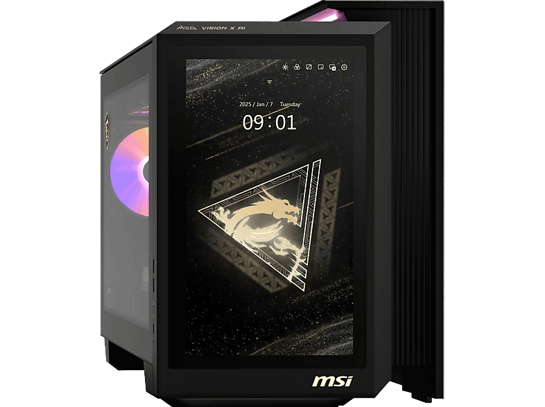 MSI MEG Vision X AI 2NVV7-008D Gaming PC, Intel® Core™ Ultra 7 Prozessor 265K (30 MB Cache, bis zu 5,50 GHz), 32 GB RAM SSD, GeForce RTX™ 5080, Windows 11 Home, Schwarz