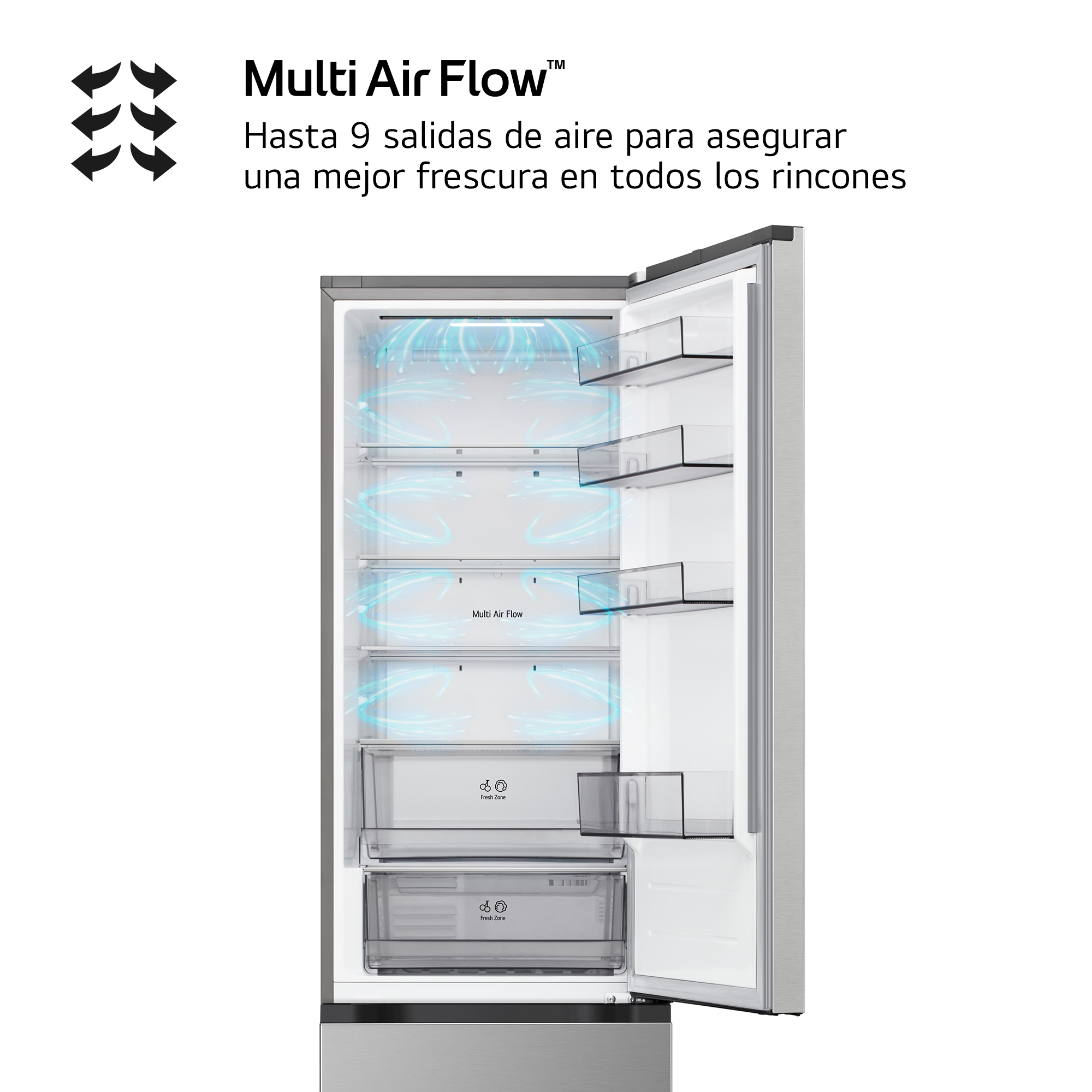 Multi Air Flow™ Hasta 9 salidas de aire para asegurar una mejor frescura en todos los rincones