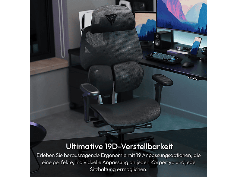 THUNDERX3 FLEX Pro ergonomisch, Mesh Gaming Stuhl