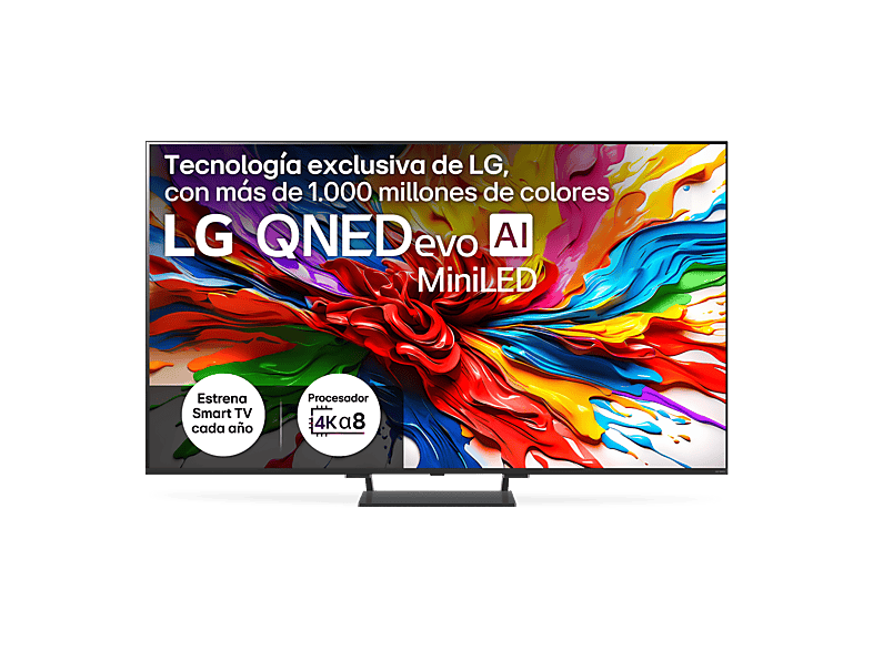 LG 85QNED93A6A, UHD 4K, Procesador Inteligente α8 AI Processor 4K Gen2, Smart TV, DVB-T2 (H.265), Negro