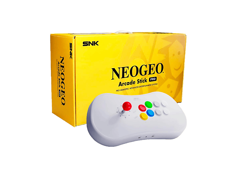 Consola retro - SNK Unico NeoGeo Arcade Stick Pro, Mando y consola todo en uno, 20 juegos preinstalados, HDMI, Blanco
