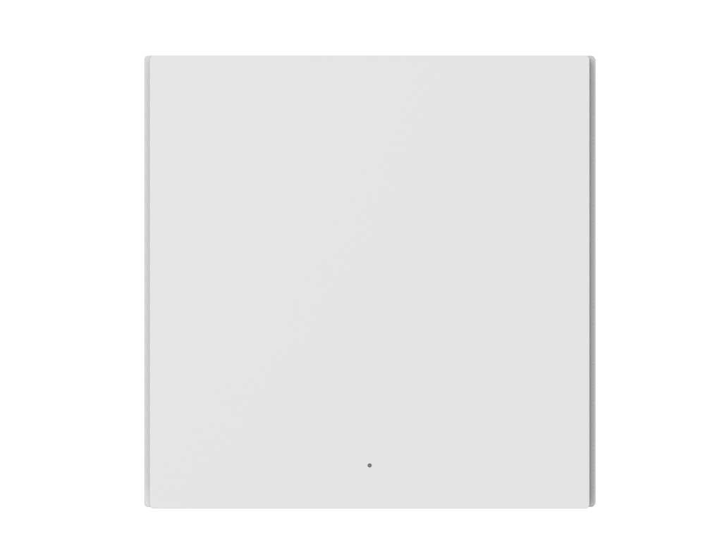 Ein weißes rechteckiges Panel mit abgerundeten Ecken. Ein kleiner Punkt befindet sich unten in der Mitte.