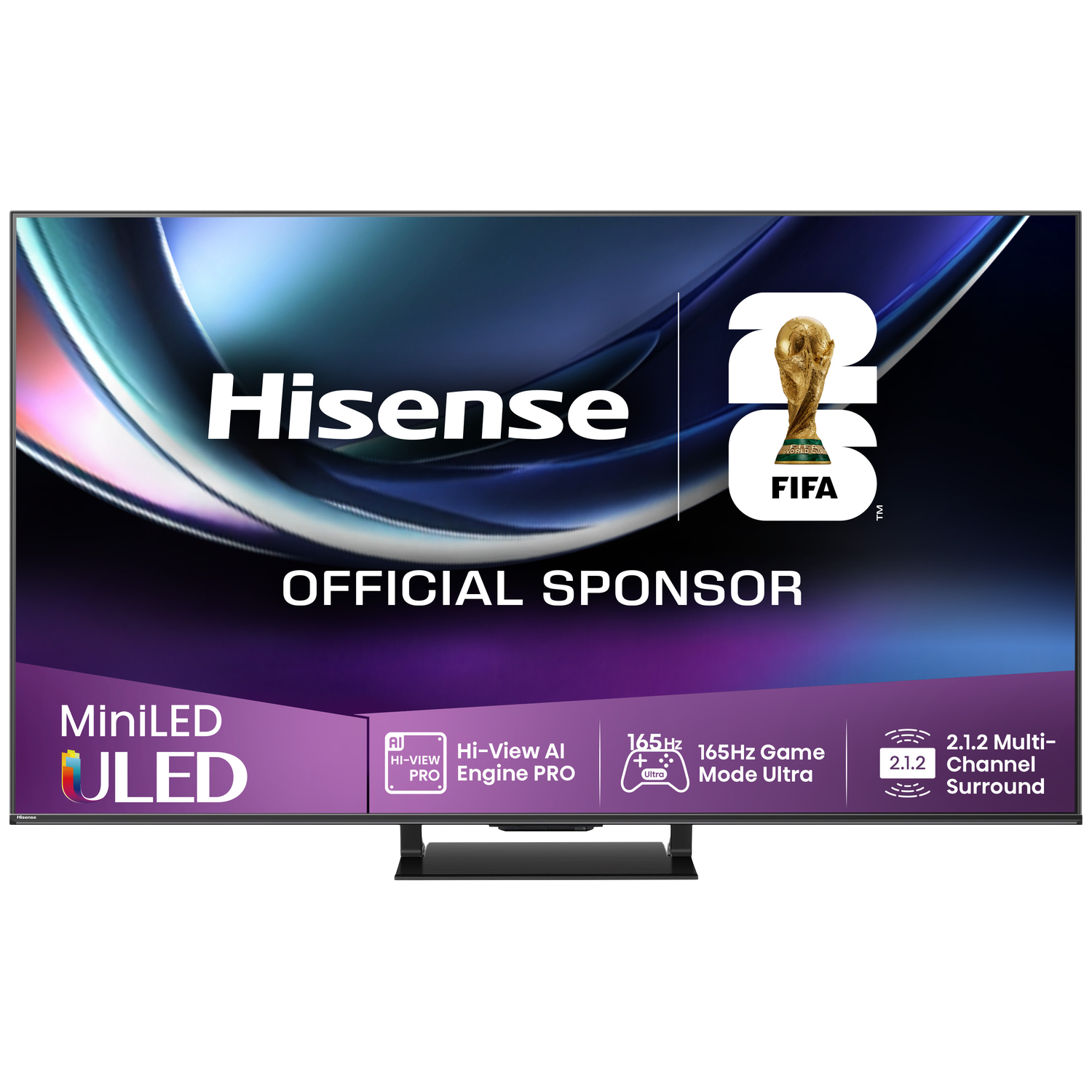 Hisense MiniLED ULED TV, officiële FIFA-sponsor, met 165Hz Game Mode Ultra.