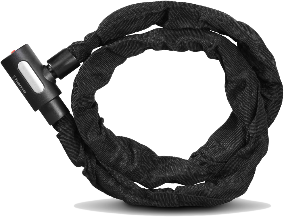 HAMA 178138 Kerékpár lánc zár + világítós kulcs, fekete (178138)