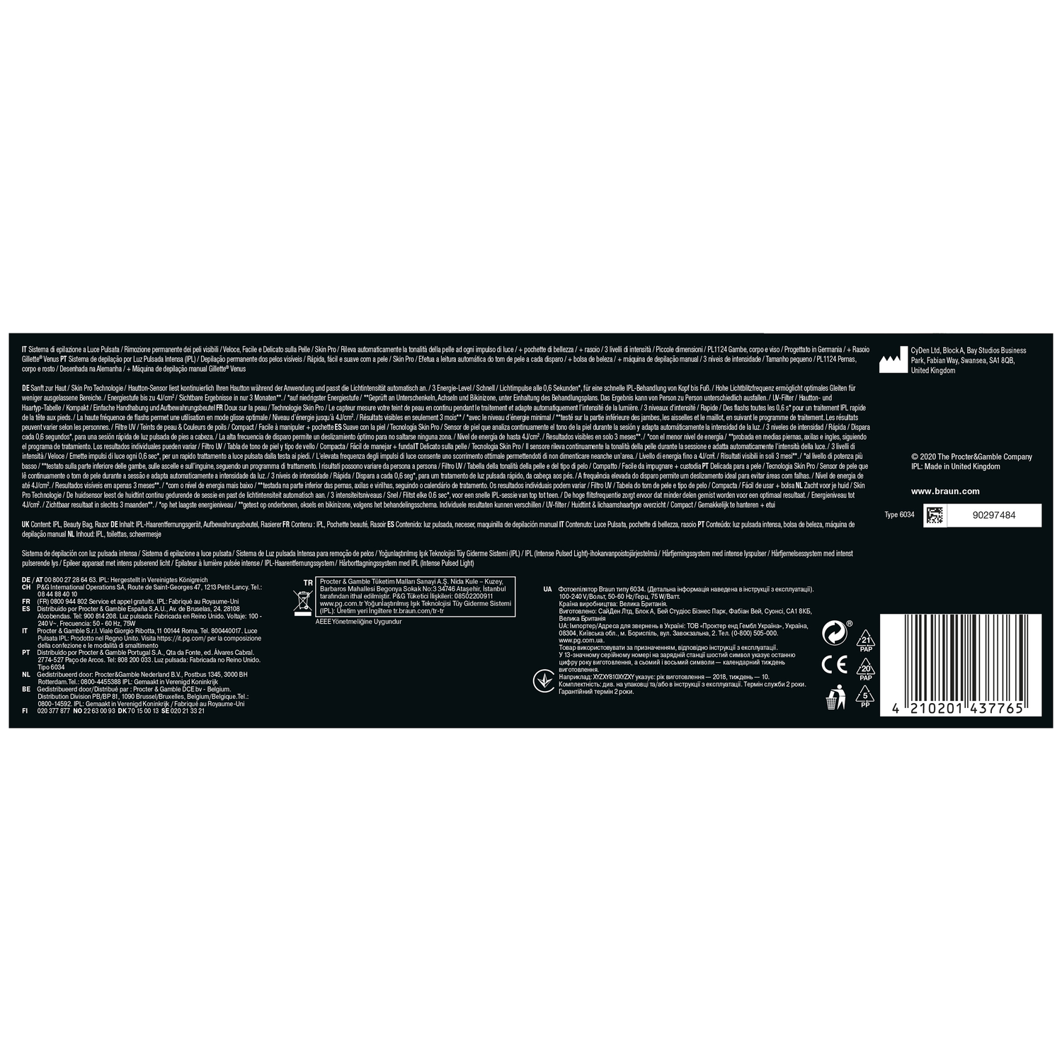 The image is a product box with text and branding. It is white with a photo of the product.