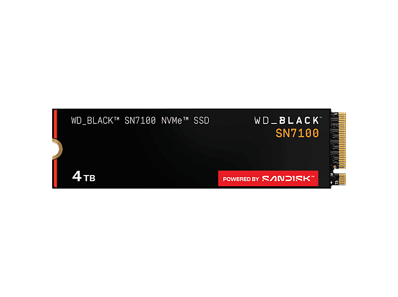 Disco duro SSD interno 4TB - WD_BLACK SN7100 NVMe SSD, Hasta 7000 MB/s lectura, M.2 2280, Negro