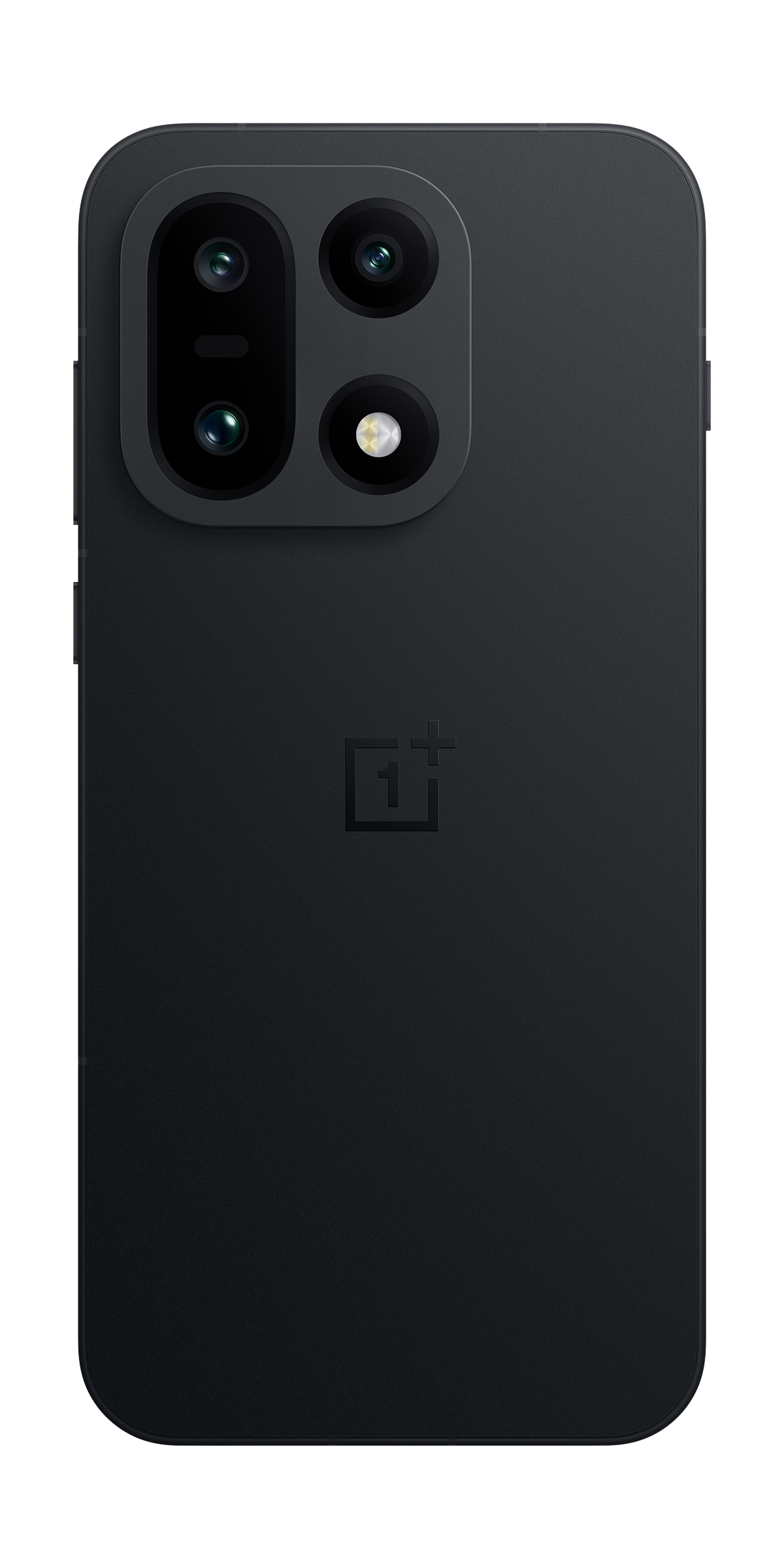 Czarny tył smartfona z układem kamery i logo OnePlus. Widoczne cztery obiektywy. Powierzchnia telefonu jest matowa.