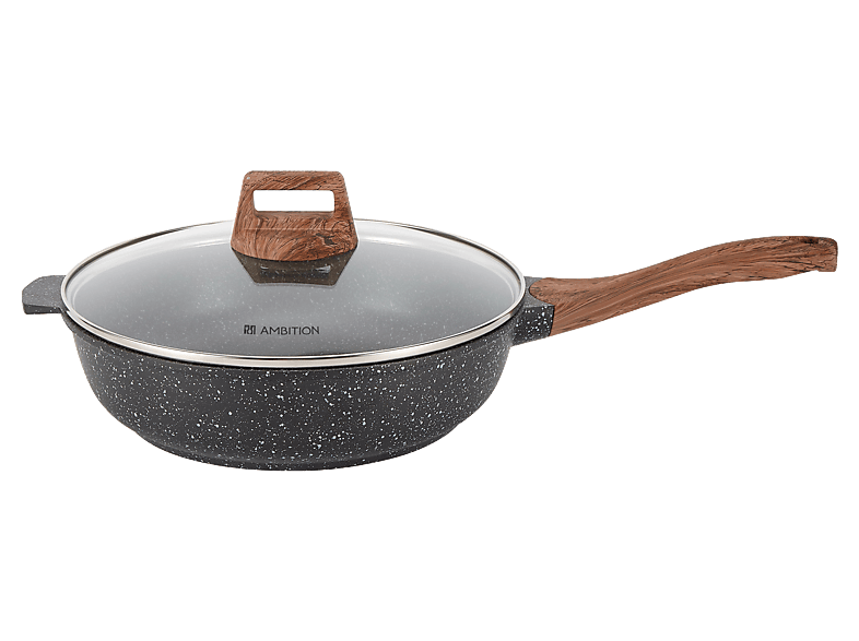 Patelnia głęboka AMBITION Stein 28 cm Czarno-brązowy