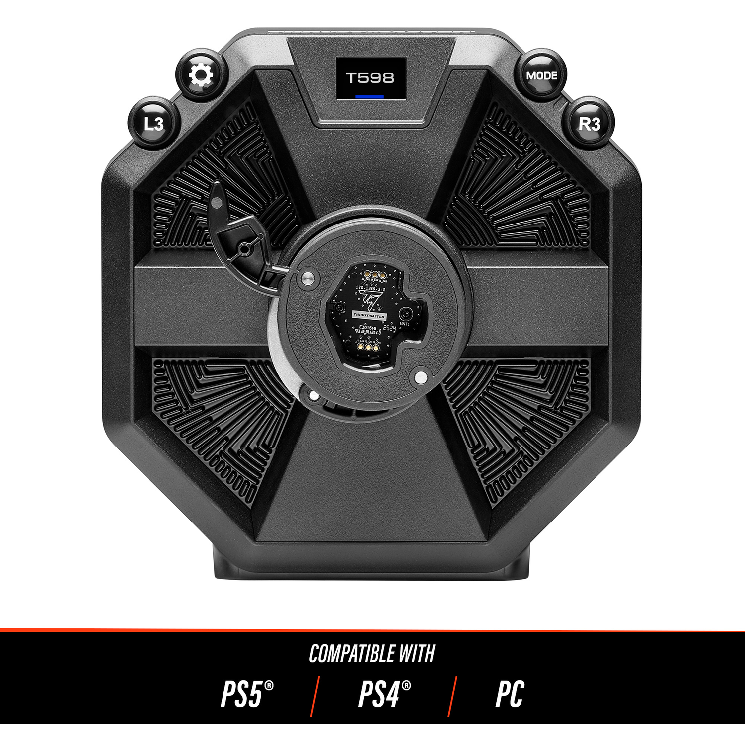 A black game controller with buttons labeled L3, R3, and MODE. It's compatible with PS5, PS4, and PC.