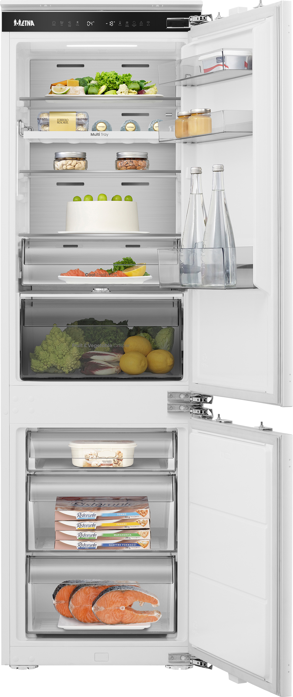 Etna Kcd8178dnf - Inbouw Koel-vriescombinatie Nofrost Nishoogte 178 Cm Koel/vriescombinatie Wit