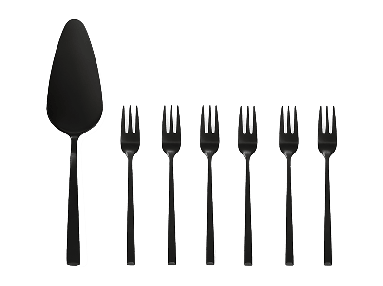 Komplet sztućców do ciasta AMBITION Como 7-elemetowy Czarny