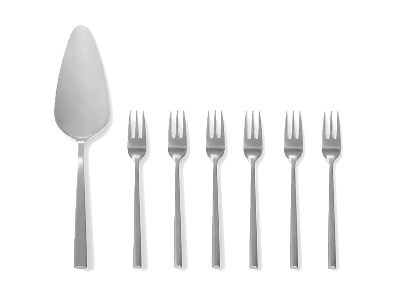 Komplet sztućców do ciasta AMBITION Como 7-elemetowy Srebrny