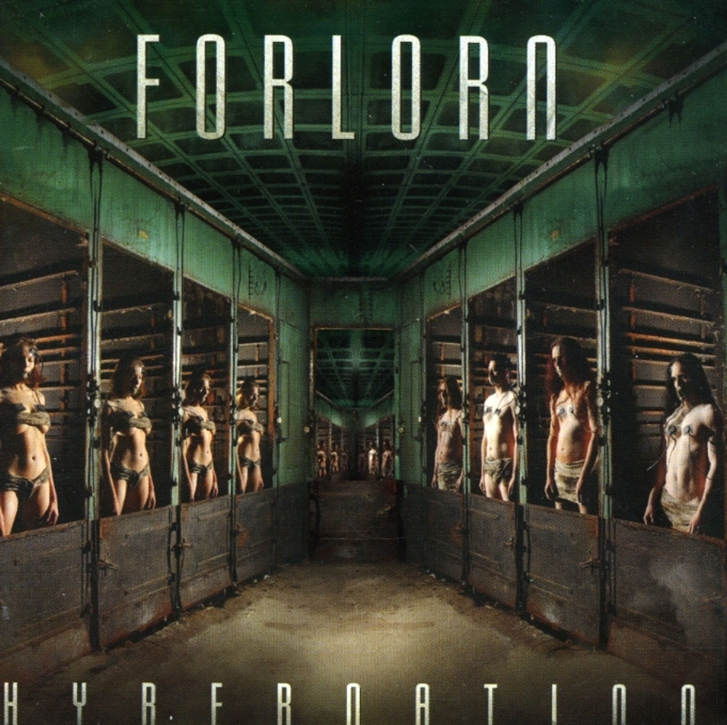 Album borító: Nők rekeszekben. A 'FORLORN' szó felül. A 'HYBERNATION' alul.