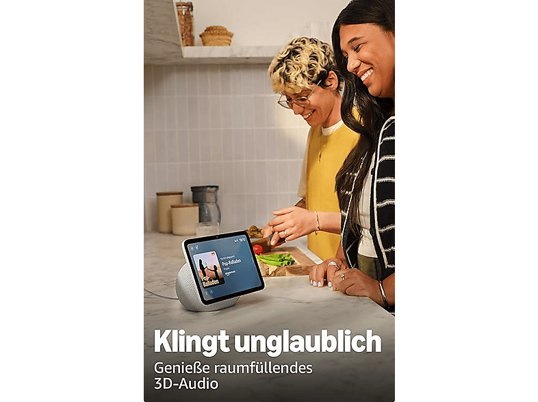 Amazon Echo Show 8 (neueste Generation), brillantes 8,7-Zoll-Display in HD-Auflösung mit raumfüllendem 3D-Audio und Alexa, Weiß; Smart Speaker — Foto 3 von 5