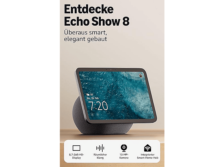 AMAZON Echo Show 8 (2025 Release) Smart Speaker, Graphite Smart