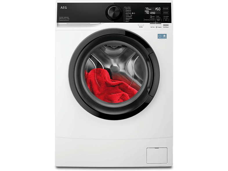 AEG LSR6FA75470 6000 ProSense® Schmale Waschmaschine mit ProSense®-Mengenautomatik (7 kg, 1351 U/Min., A, Tiefe 487mm, Slim, Frontlader); Schmale Waschmaschine mit ProSense®-Mengenautomatik, Tiefe 487mm