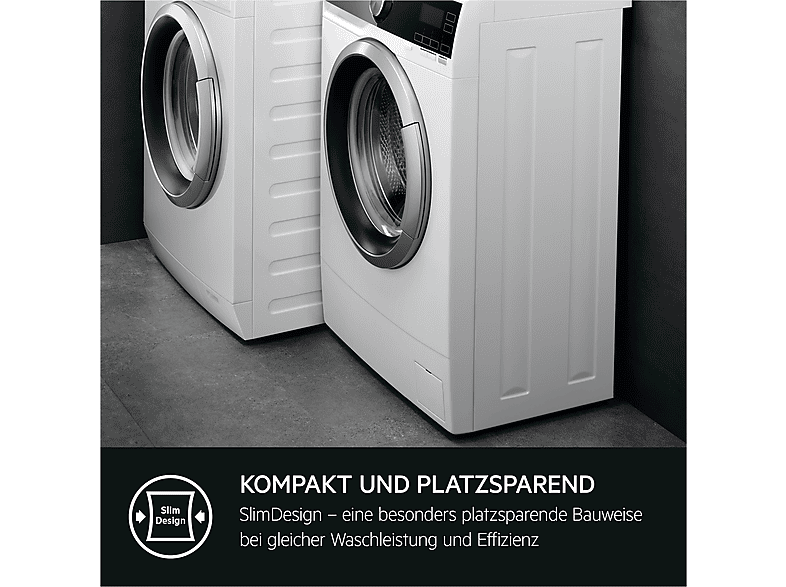 AEG LSR6FA75470 6000 ProSense® Schmale Waschmaschine mit ProSense®-Mengenautomatik (7 kg, 1351 U/Min., A, Tiefe 487mm, Slim, Frontlader); Schmale Waschmaschine mit ProSense®-Mengenautomatik, Tiefe 487mm — Foto 5 von 5