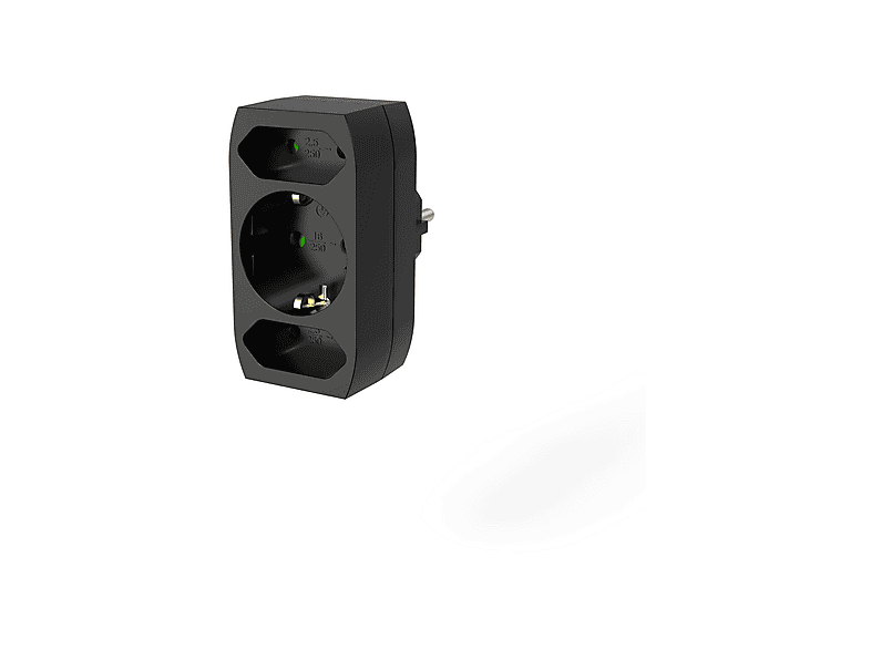 ISY IPA-3200-B Euro Schuko Adapter, Schwarz