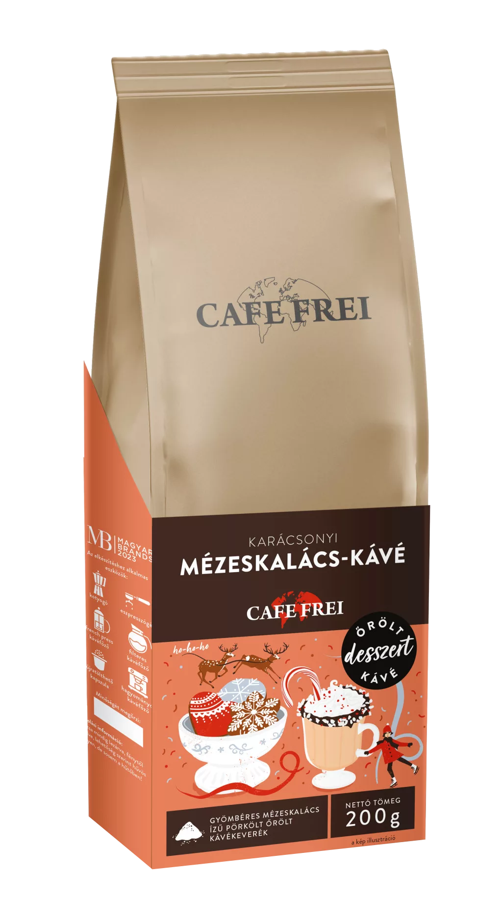 CAFE FREI Gyömbéres mézeskalács ízű pörkölt, őrölt kávé, 200 g