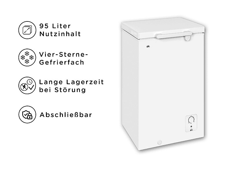 OK. OFZ 131 DW Gefriertruhe (D, 95 l, 854 mm hoch)