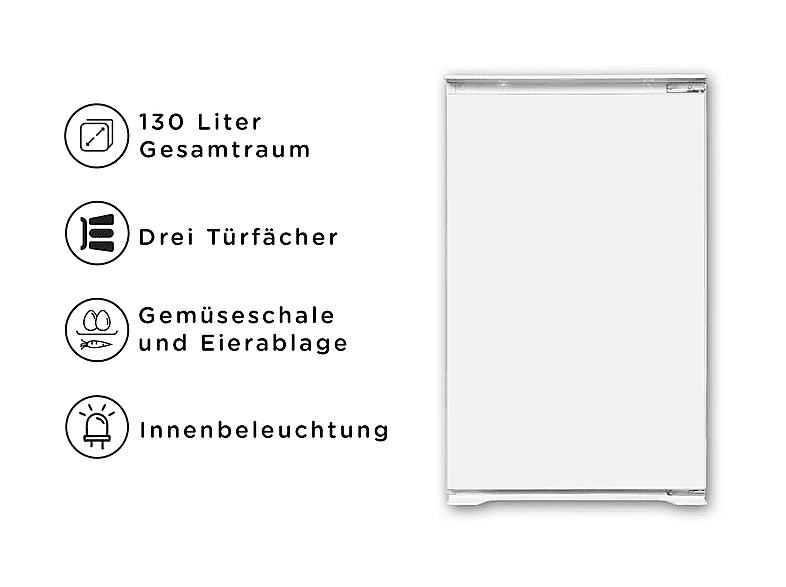 OK. OBR 8822E Kühlschrank (130 l, E, 880 mm hoch, Weiß)