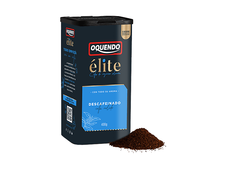 Café molido - Oquendo Cofibox Élite Descafeinado 400g, 100% Robusta