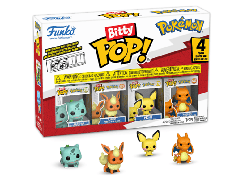 Funko Bitty Pop Figur! 4pk - Pokemon - 4er-Pack Sortiment; Sammelfiguren
