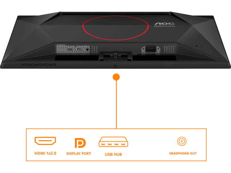AOC Q27G41ZDF 26,5 Zoll Gaming Monitor, QHD, 0,03 ms Reaktionszeit, 240 Hz, Schwarz, Rot — Foto 3 von 5