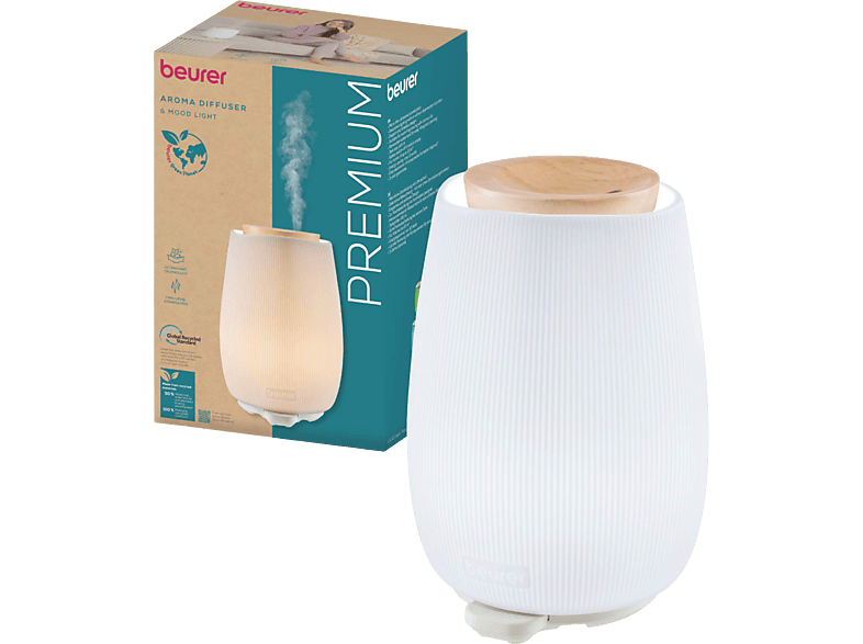 Beurer 105.08 LA 45 Aroma Diffuser Green Planet, 20m², 9-Farben LED Licht