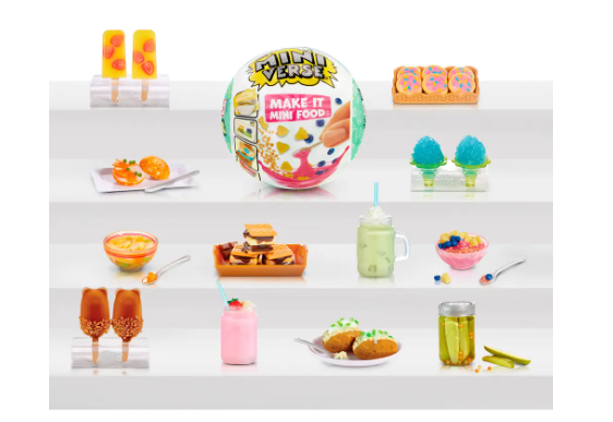 Miniatur-Lebensmittel: Eis am Stiel, Garnelen, Suppe, S'mores, Milchshakes, Eiscreme, Donuts, Eis, Gurken.
