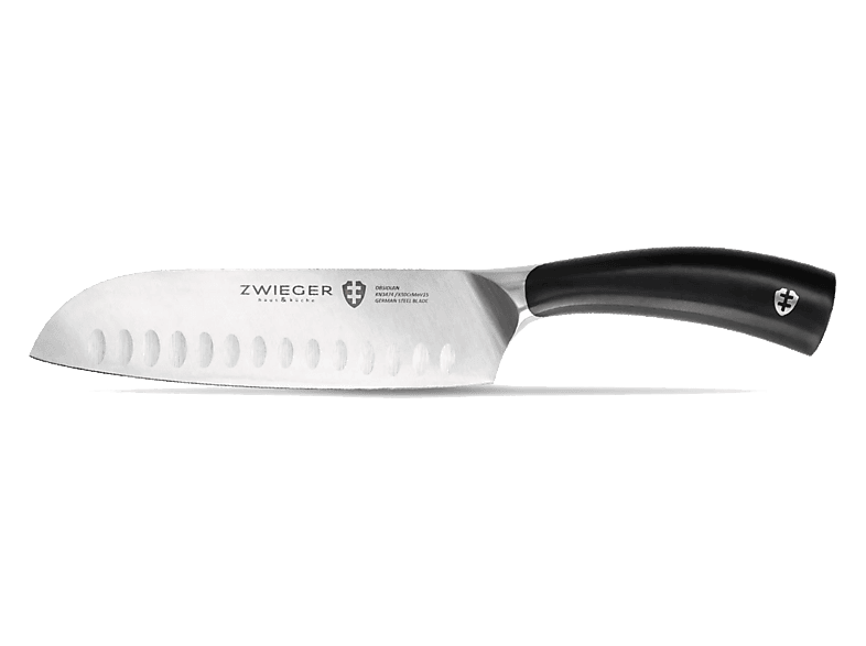 Nóż ZWIEGER Santoku Obsidian 18 cm Czarno-srebrny