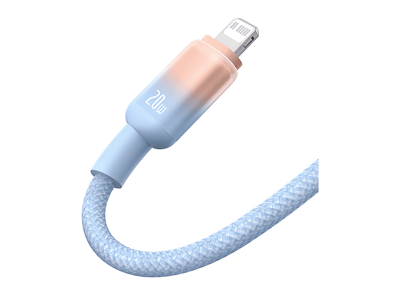Cable USB a Lightning - Baseus DURA, Tipo-C, Carga rápida, trenzado ultrarresistente de 200 cm, Universal, 20W, Azul