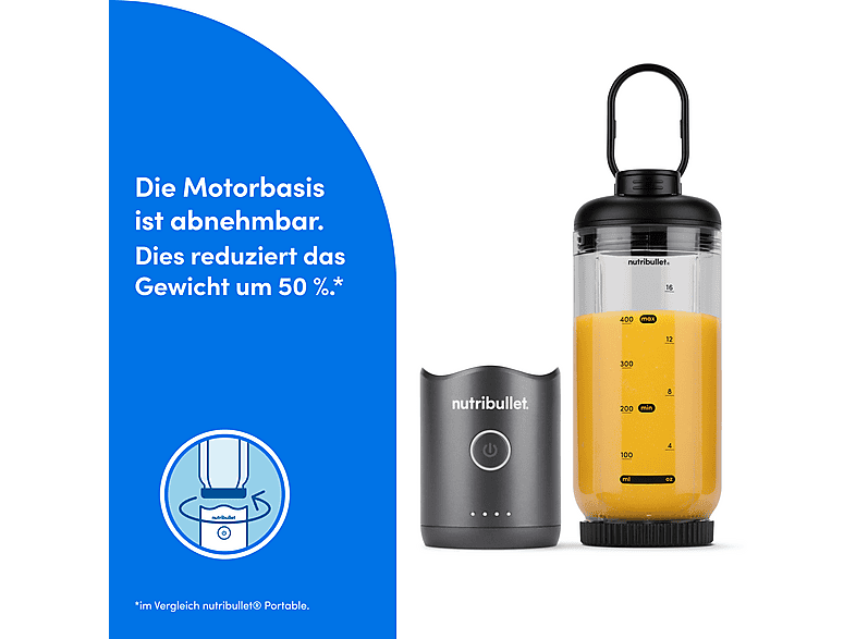 Thumbnail - NUTRIBULLET Flex Portable NBP 013 GM Smoothie Maker Stahlgrau, 590 ml)