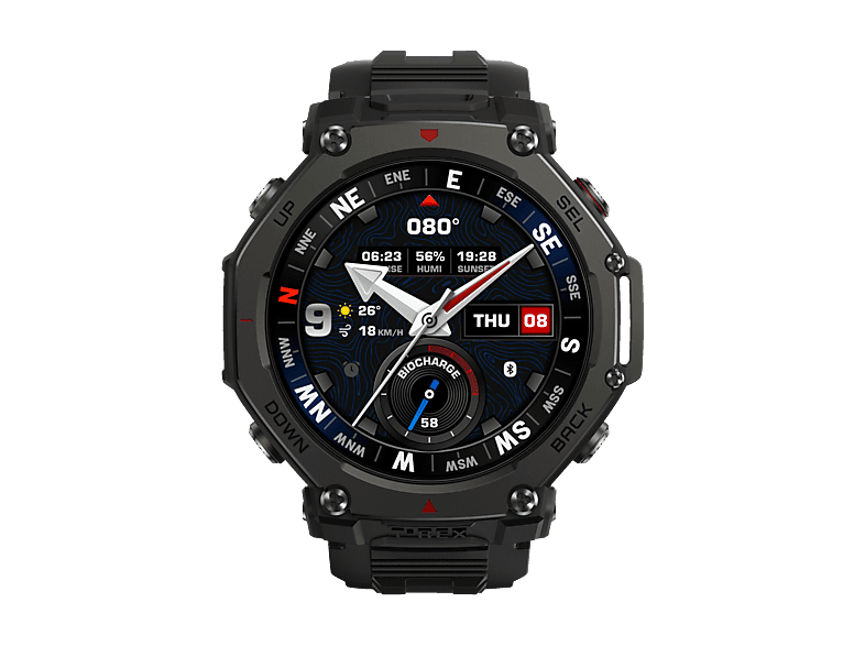AMAZFIT T-Rex 3 Pro 48 mm Smartwatch Titanlegierung, Aluminium, Kunststoff Silikon, 22 mm, Tactical Black