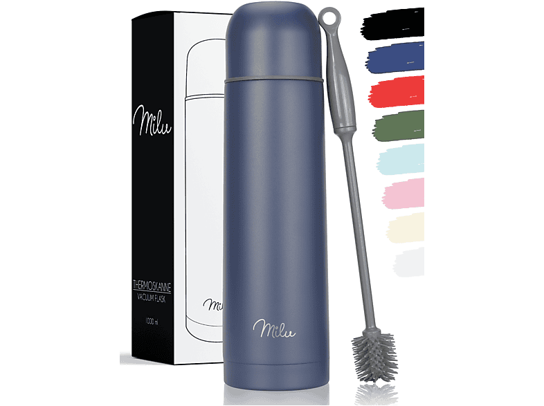 Milu Termos 1000 ml+ Silikon Mavi
