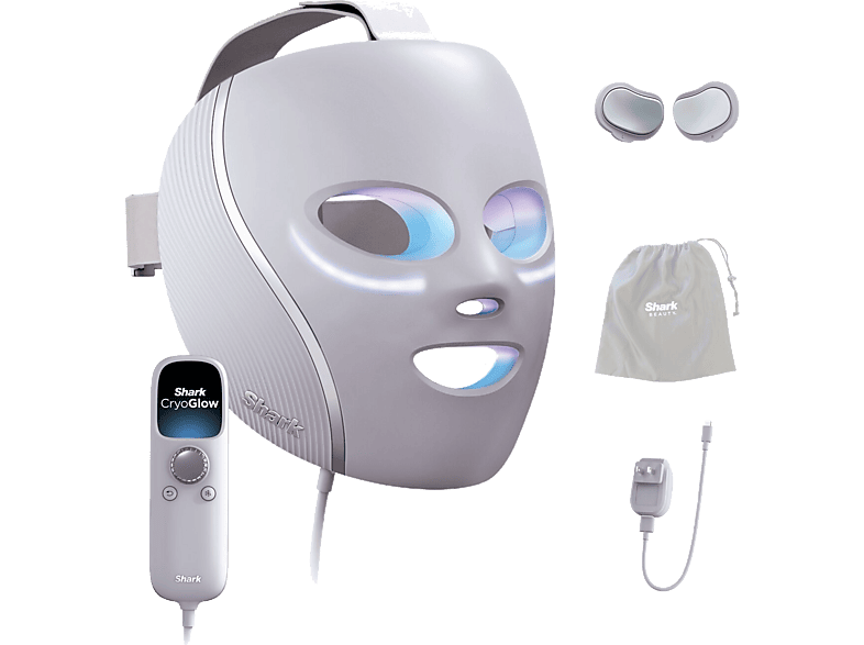Shark FW312EUPL CryoGlow LED-Maske + Kühlung der Augenpartie; LED-Gesichtsmaske