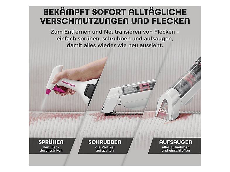 Shark HX100EUT StainForce kabelloses System zur Fleckenentfernung, Weiß — Foto 4 von 5