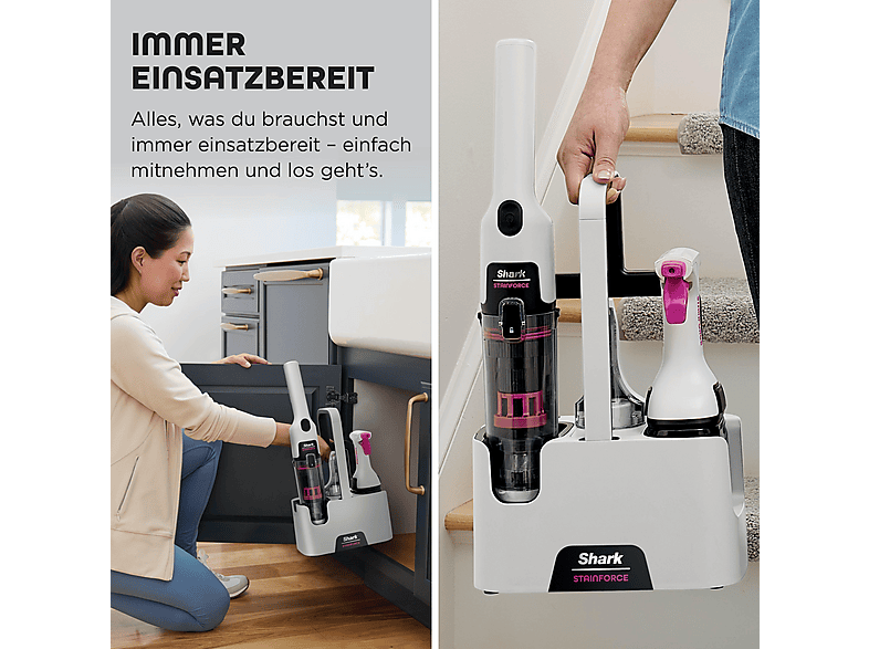 Shark HX100EUT StainForce kabelloses System zur Fleckenentfernung, Weiß — Foto 5 von 5