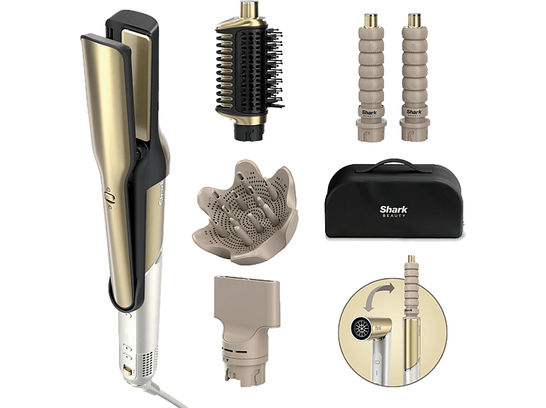 Shark Glam HD6052SEU 1500W Zimny nawiew Średnica szczotki 32mm 3 poziomy temperatury