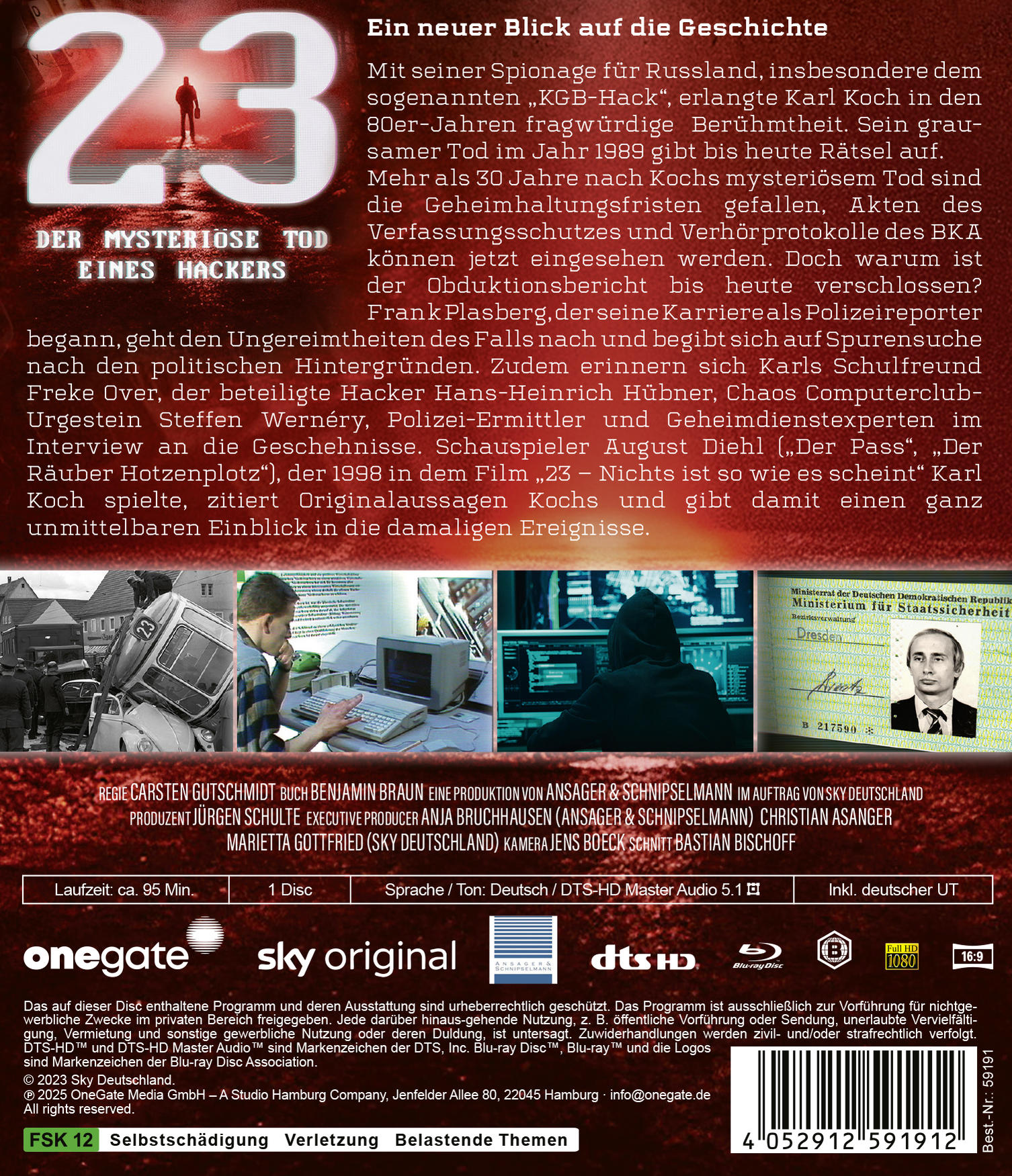 DVD-Cover: Nummer 23, Silhouette, Titel, Text, Bild eines Passes und eines Mannes, Logo und deutscher Text.
